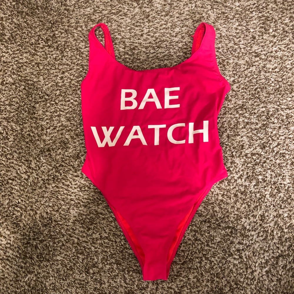Bae Watch Red One Piece Swimsuit
